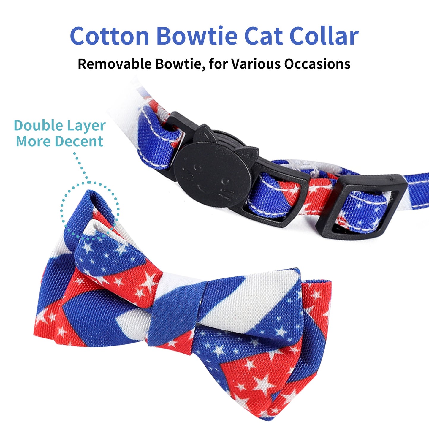 AIITLE American Flag Cat Collar for 4th of July Independence Day | AIITLE