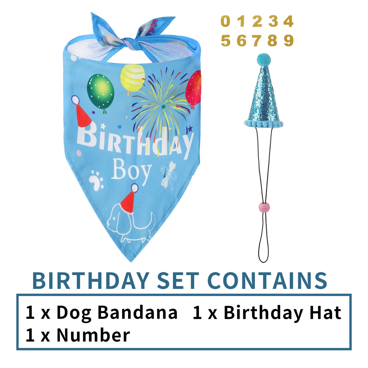 AIITLE Dog Birthday, Scarf and Reusable Dog Girl Birthday Party Hat with NumberAIITLE Dog Birthday, Scarf and Reusable Dog Girl Birthday Party Hat with Number | AIITLE