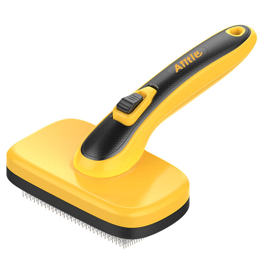 Aiitle Pet Easy Self-Cleaning Brush for Shedding and Grooming Yellow