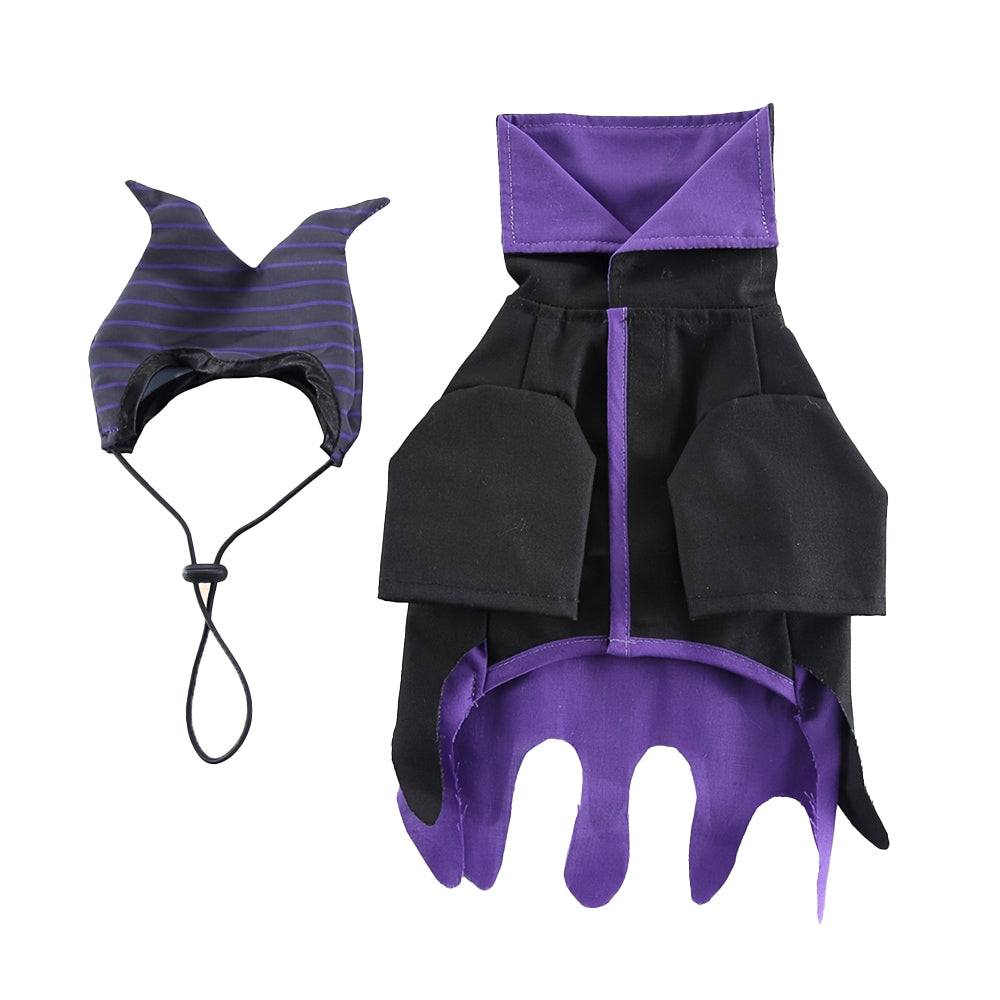 Aiitle Black and Purple Dog Hallloween Wizard Costume