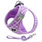 Aiitle Soft Adjustable Plaid Mesh Dog Vest Harness with Leash Set