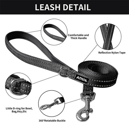 Aiitle Soft Adjustable Mesh Dog Harness Leash Set Black