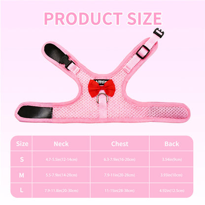 Aiitle Soft Mesh Rabbit Harness and Leash Set with Cute Bow