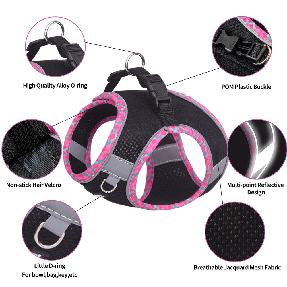 Aiitle Step in Breathable Air Mesh Dog Harness Black