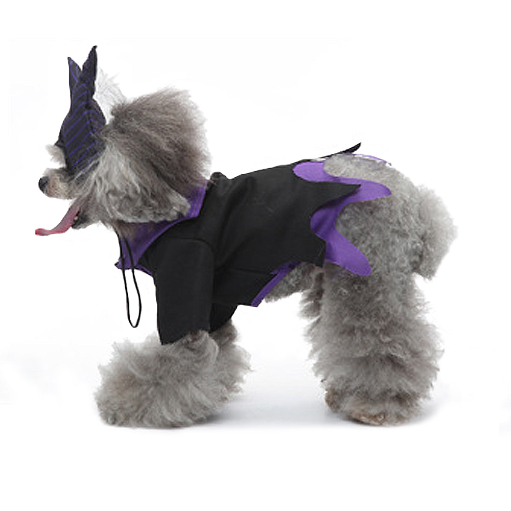 Aiitle Black and Purple Dog Hallloween Wizard Costume