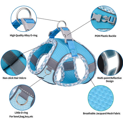 Aiitle Step in Breathable Air Mesh Dog Harness Blue