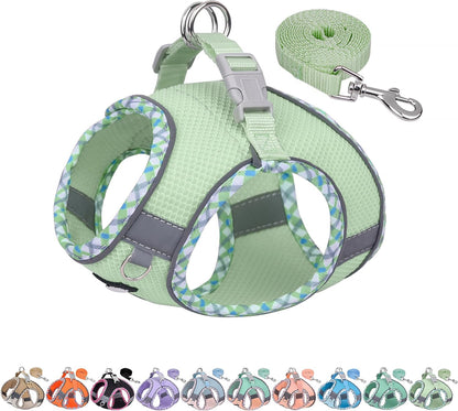 Aiitle Step in Breathable Air Mesh Dog Harness Brown Beige