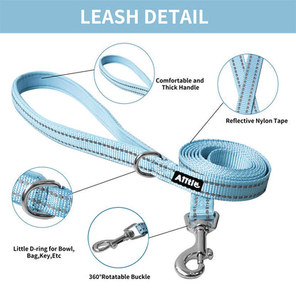 Aiitle Soft Adjustable Mesh Dog Harness Leash Set Green