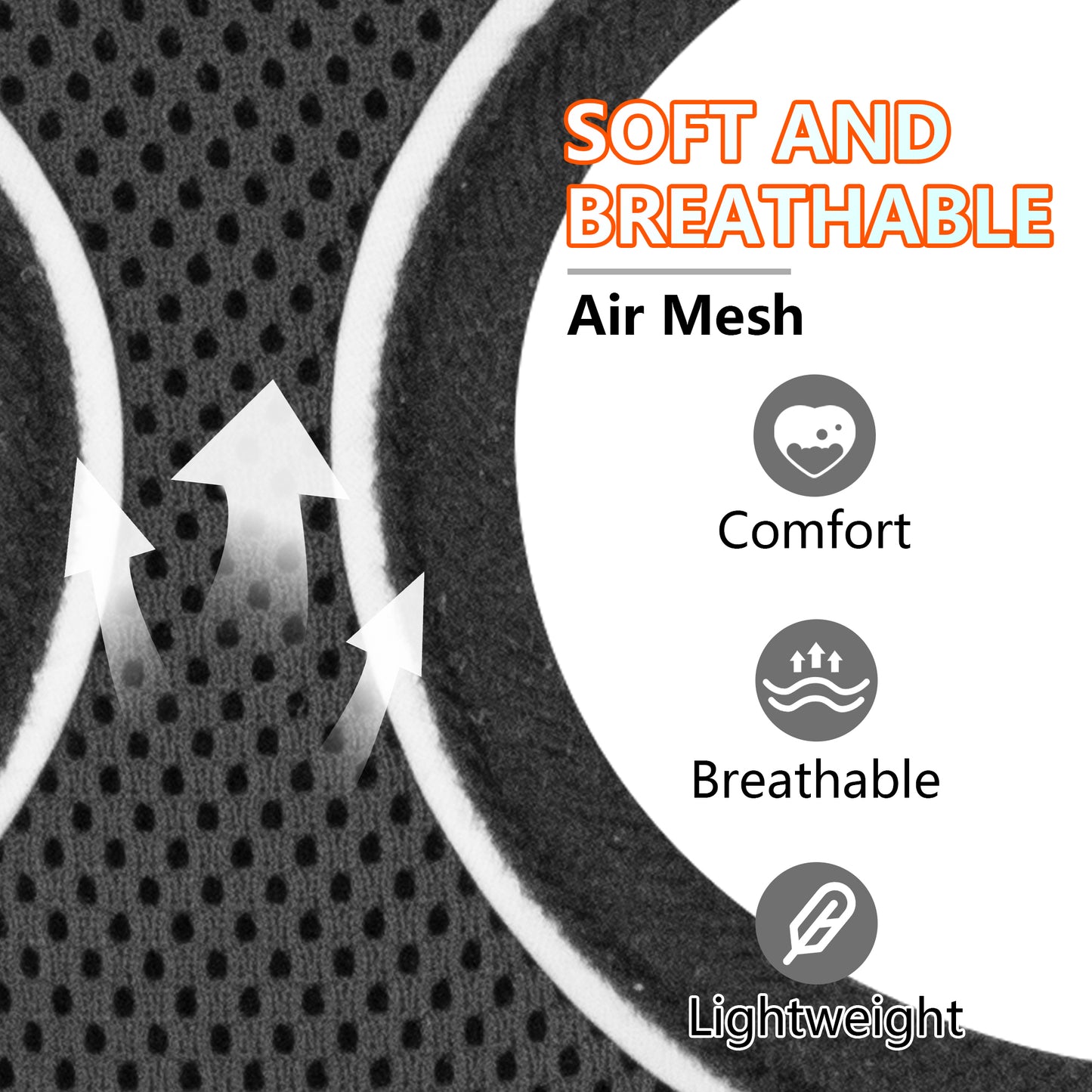 Aiitle Adjustable Mesh Small Dog Harness Black