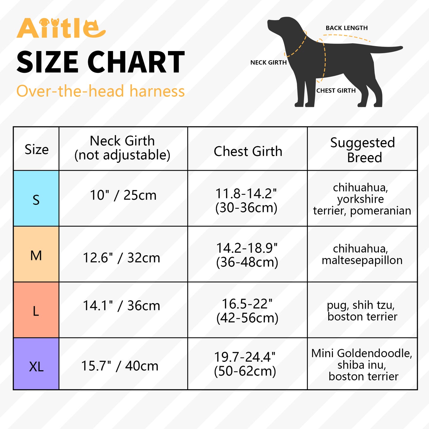 Aiitle Adjustable Mesh Small Dog Harness Black