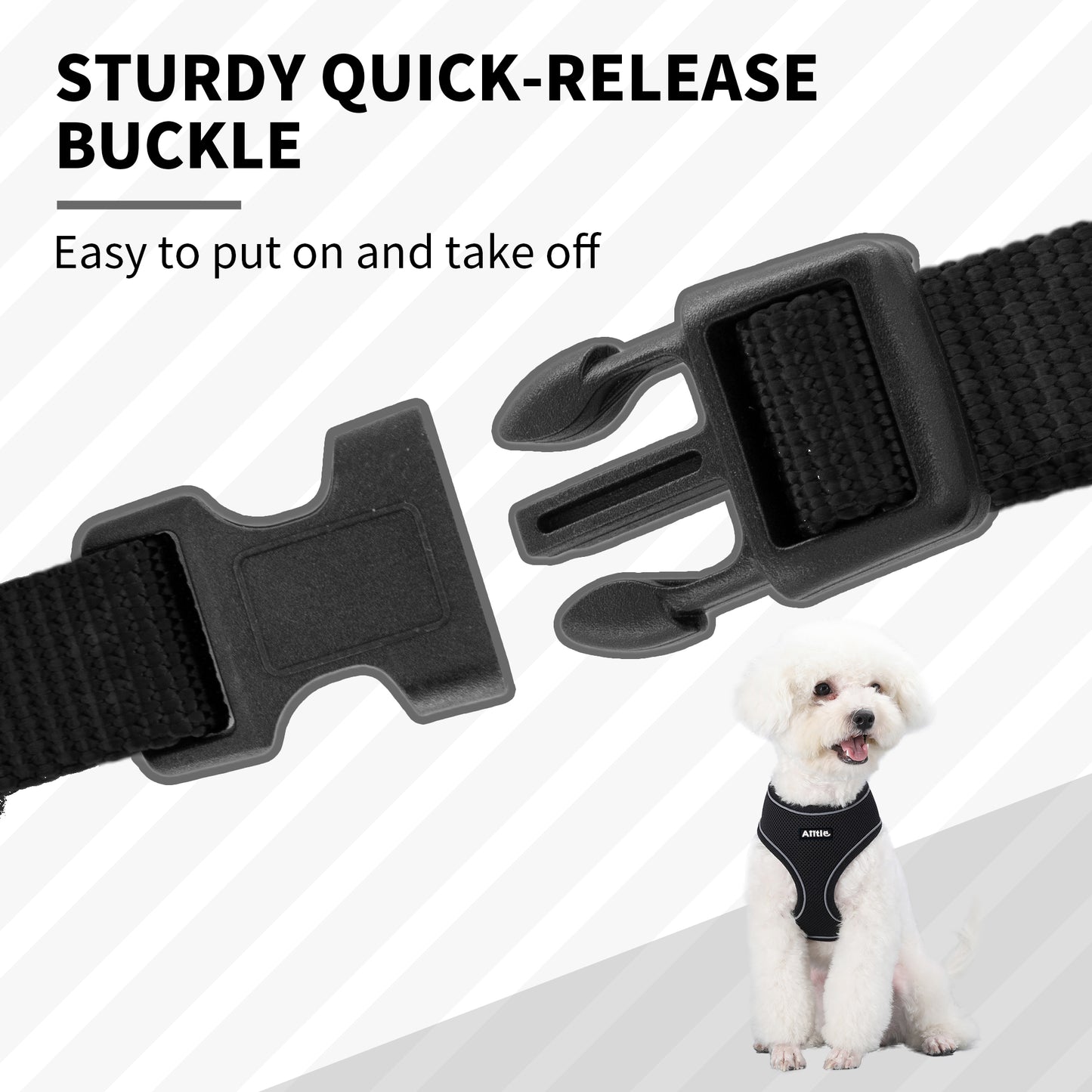 Aiitle Adjustable Mesh Small Dog Harness Black