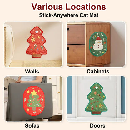 Aiitle Christmas Wall-Mounted Cat Scratching Mat