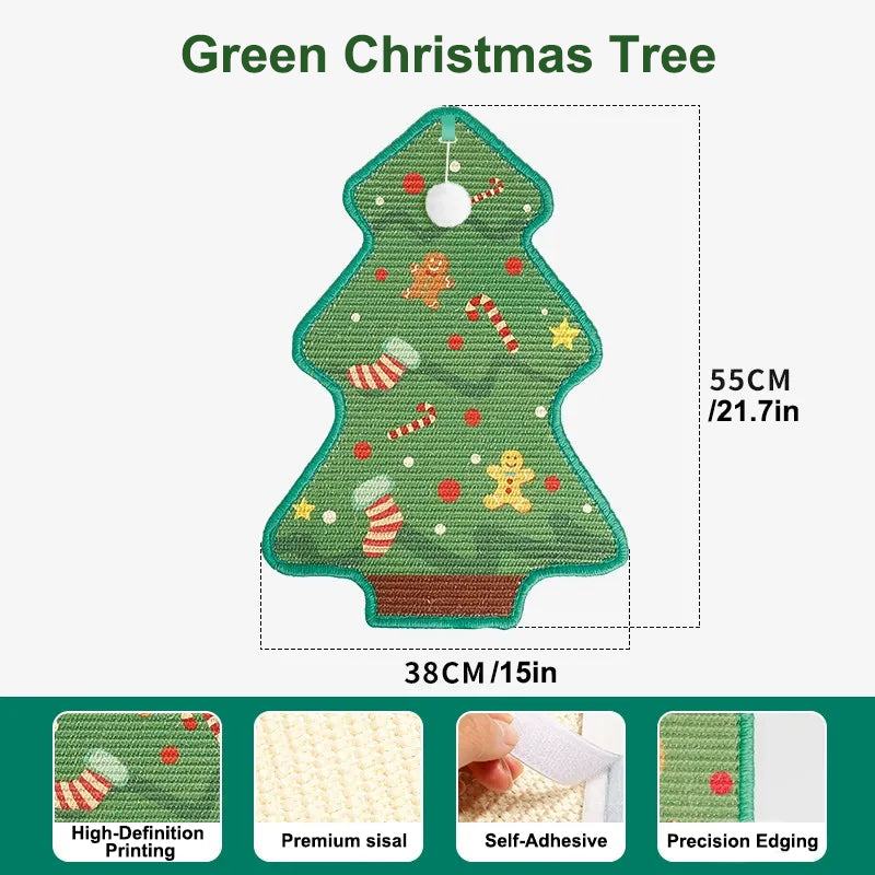 Aiitle Christmas Wall-Mounted Cat Scratching Mat