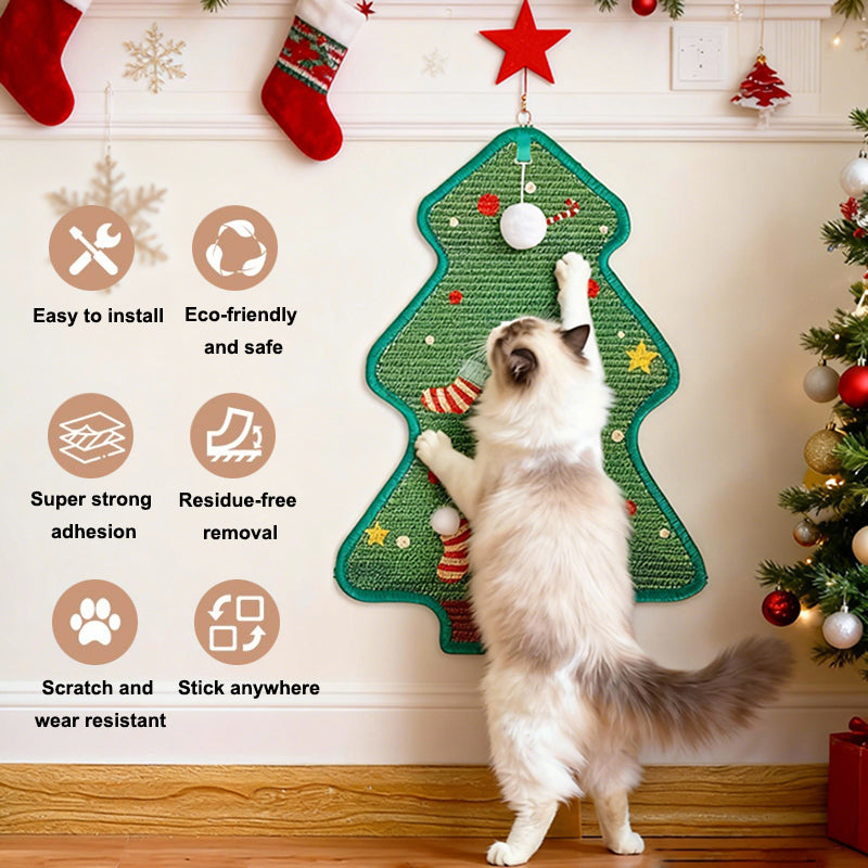 Aiitle Christmas Wall-Mounted Cat Scratching Mat