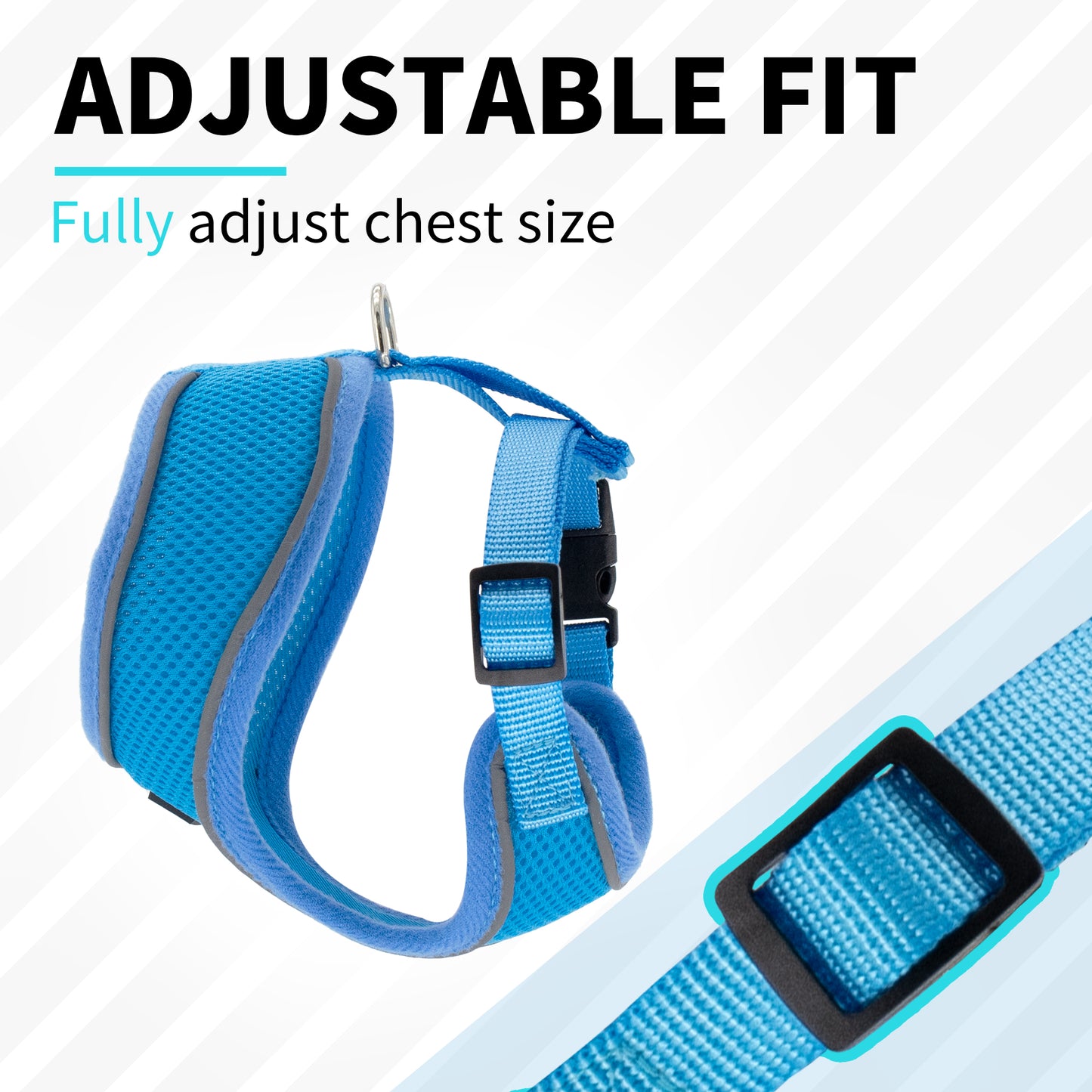 Aiitle Adjustable Mesh Small Dog Harness Blue