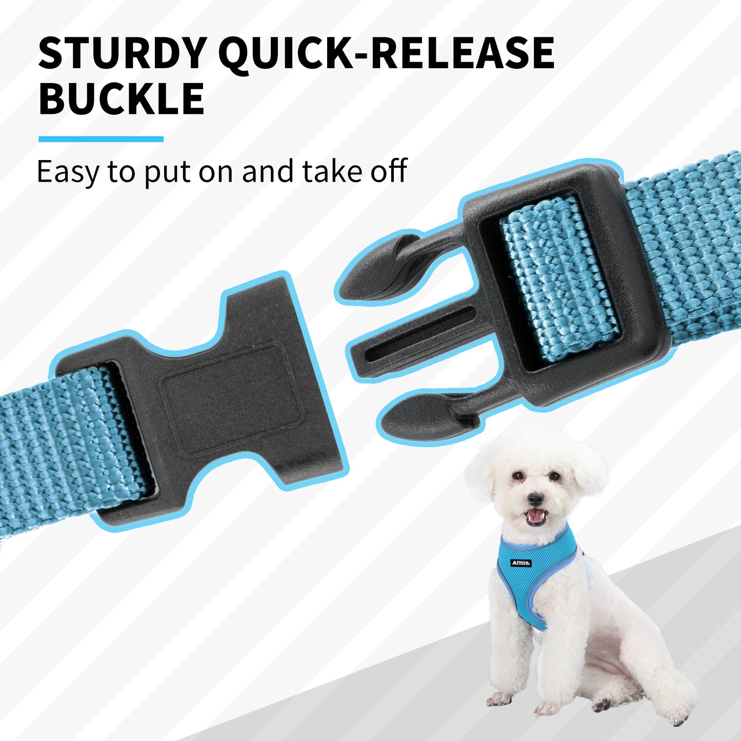 Aiitle Adjustable Mesh Small Dog Harness Blue
