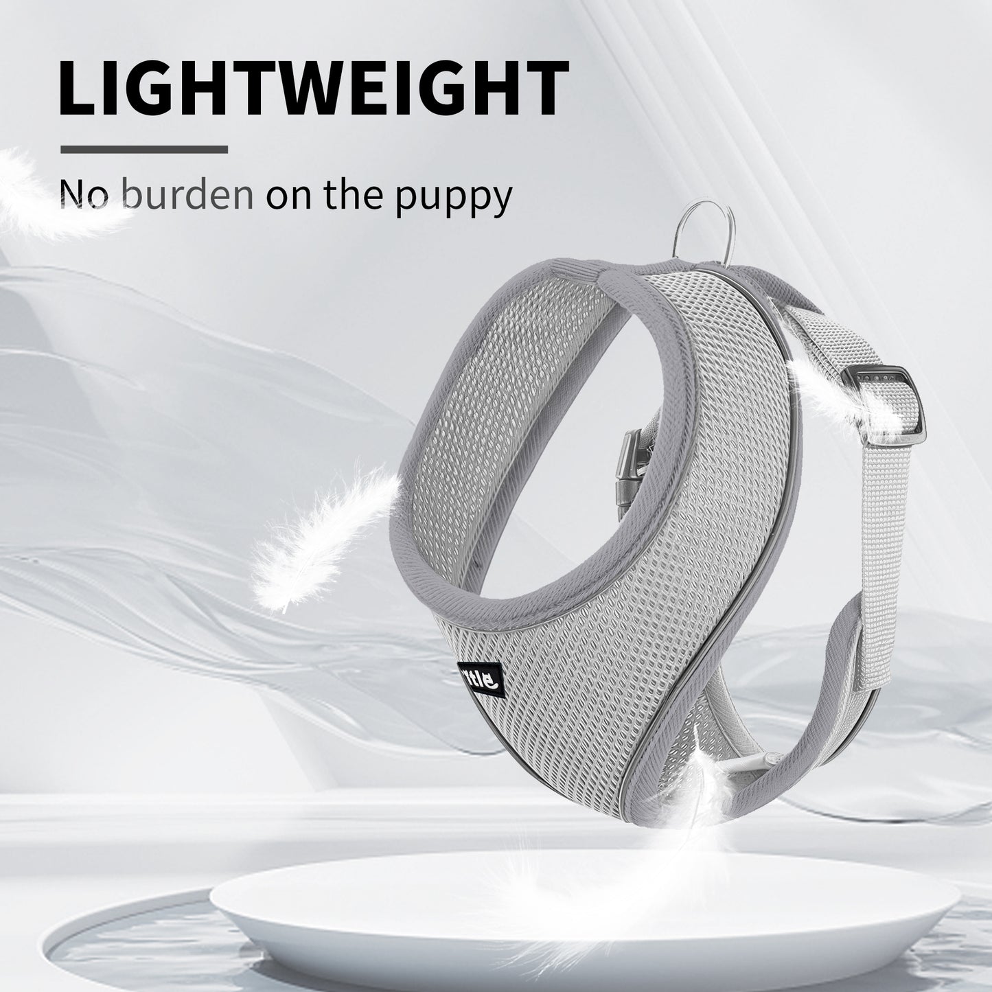 Aiitle Adjustable Mesh Small Dog Harness Gray