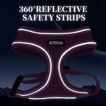 Aiitle Adjustable Mesh Small Dog Harness Purple