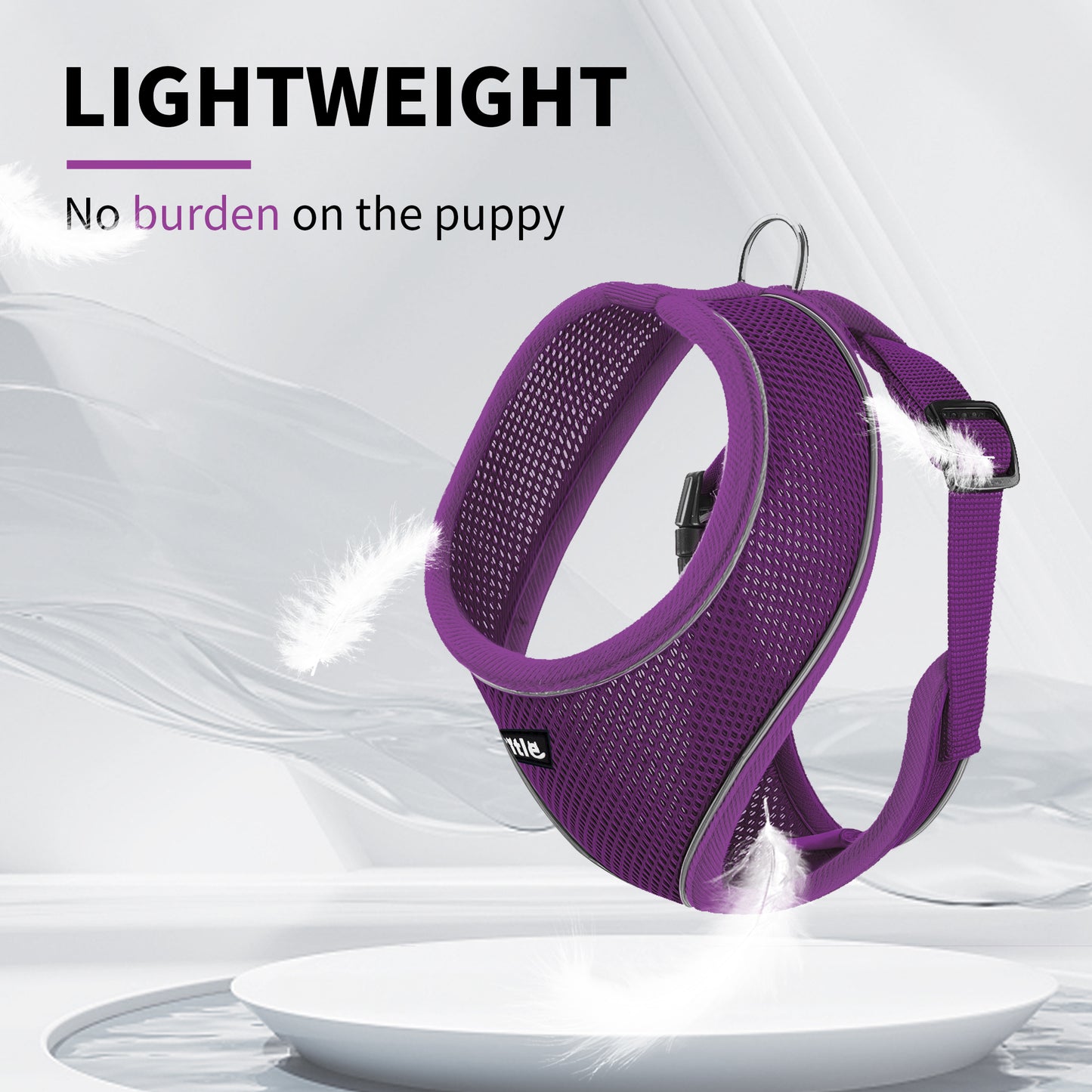 Aiitle Adjustable Mesh Small Dog Harness Purple