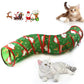 Aiitle Christmas Foldable Cat Tunnel Toy S Green