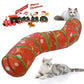 Aiitle Christmas Foldable Cat Tunnel Toy S Red