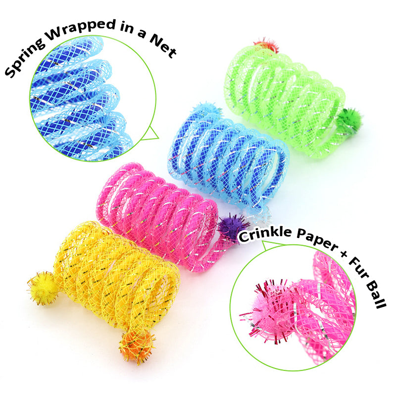 Aiitle Colorful Interactive Cat Spring Toy