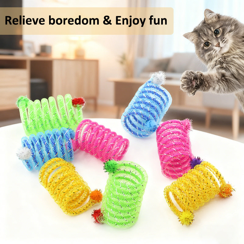 Aiitle Colorful Interactive Cat Spring Toy