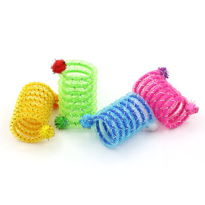 Aiitle Colorful Interactive Cat Spring Toy