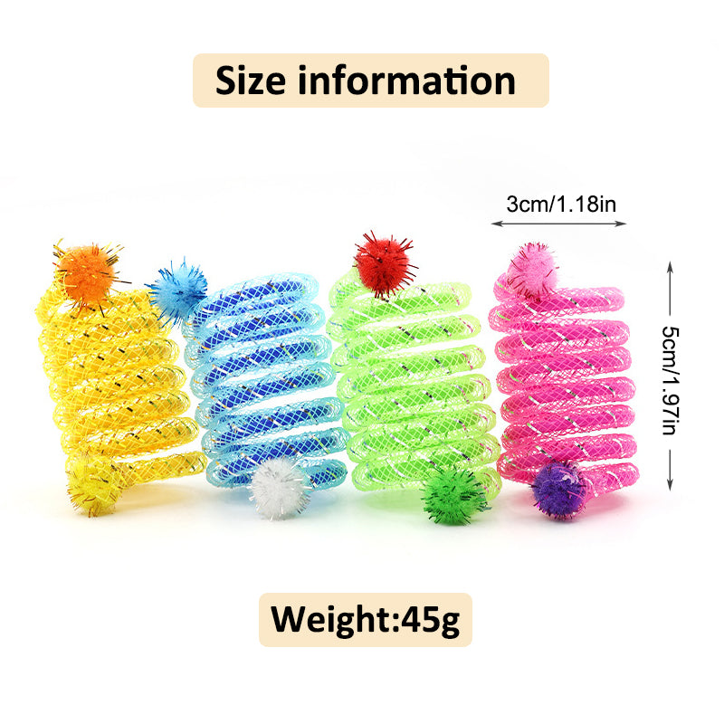 Aiitle Colorful Interactive Cat Spring Toy