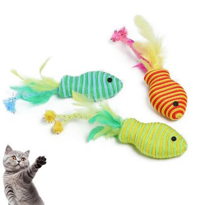 Aiitle Cotton Rope Fish Cat Toy