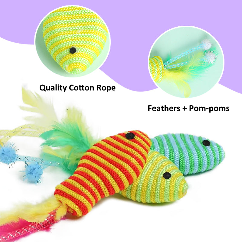 Aiitle Cotton Rope Fish Cat Toy