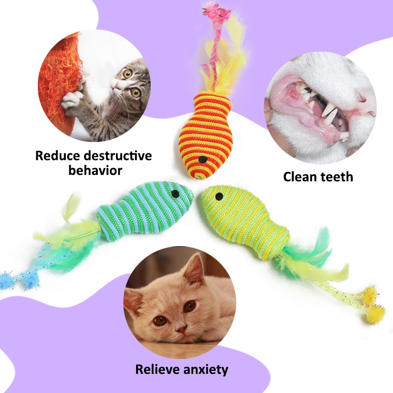 Aiitle Cotton Rope Fish Cat Toy