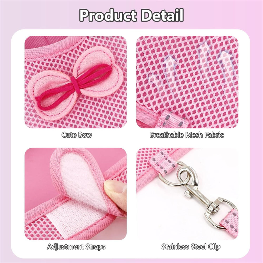 Aiitle Cute Adjustable Rabbit Harness and Leash Set