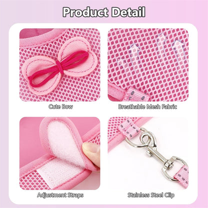 Aiitle Cute Adjustable Rabbit Harness and Leash Set