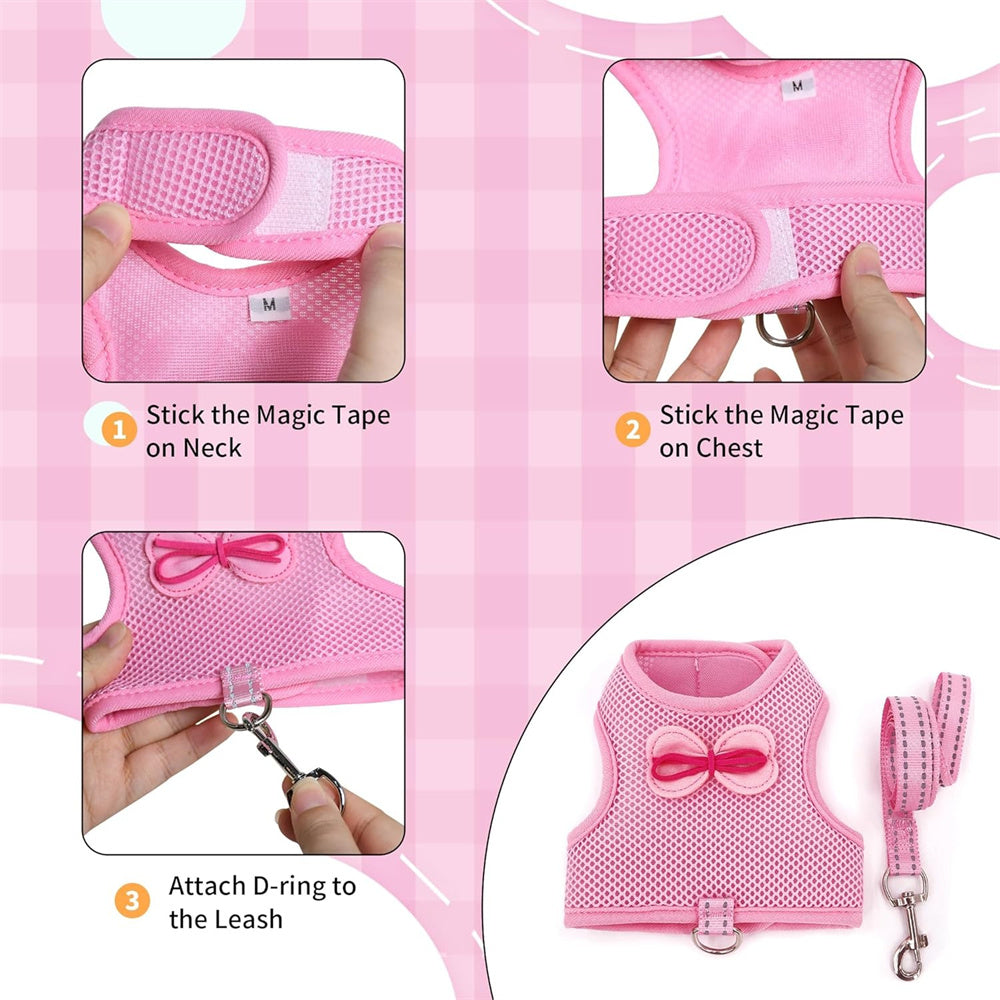 Aiitle Cute Adjustable Rabbit Harness and Leash Set