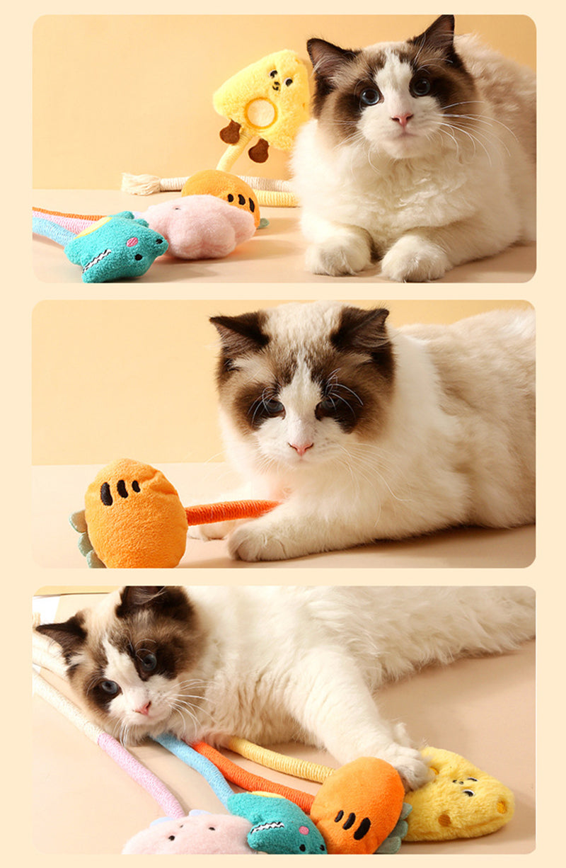 Aiitle Cute Plush Cotton Rope Cat Toys
