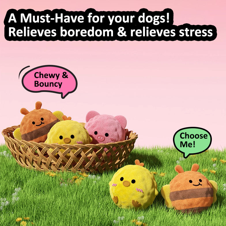 Aiitle Cute Plush Spiked Squeaky Dog Toy