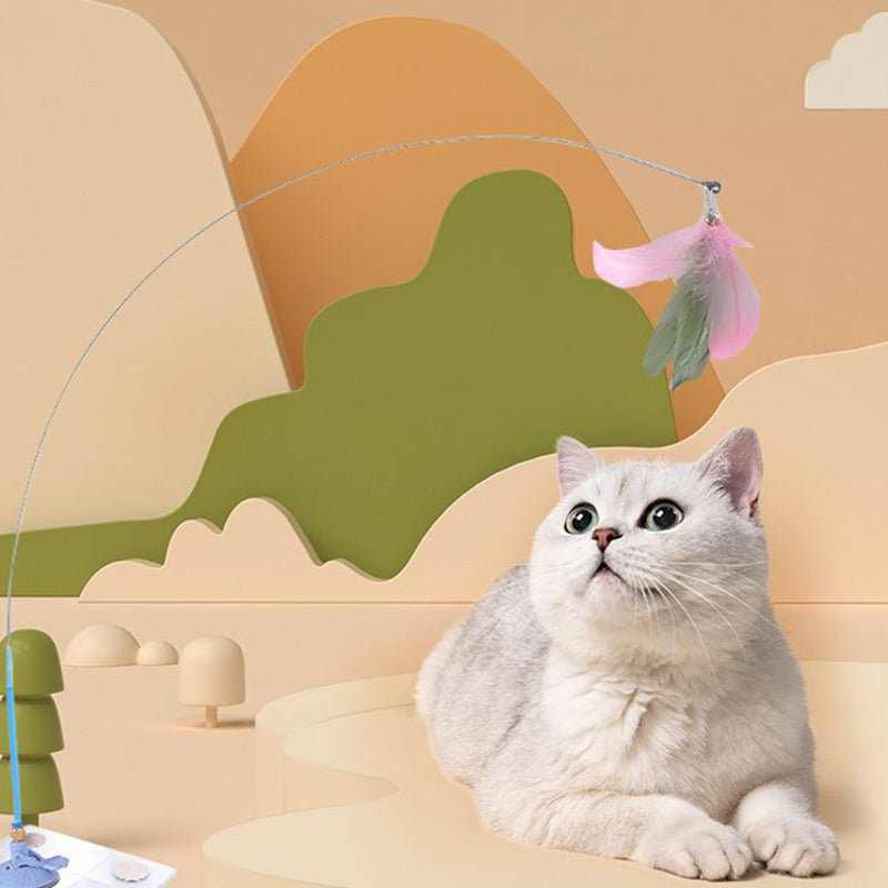Aiitle Interactive Cat Teaser Feather Wand Toy with Suction Cup