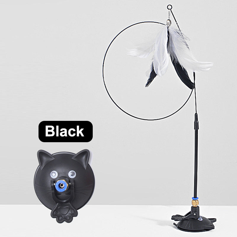 Aiitle Interactive Cat Teaser Feather Wand Toy with Suction Cup