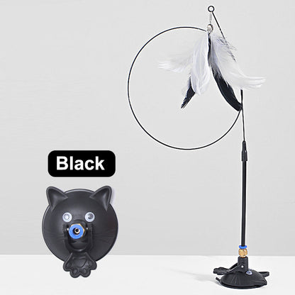 Aiitle Interactive Cat Teaser Feather Wand Toy with Suction Cup