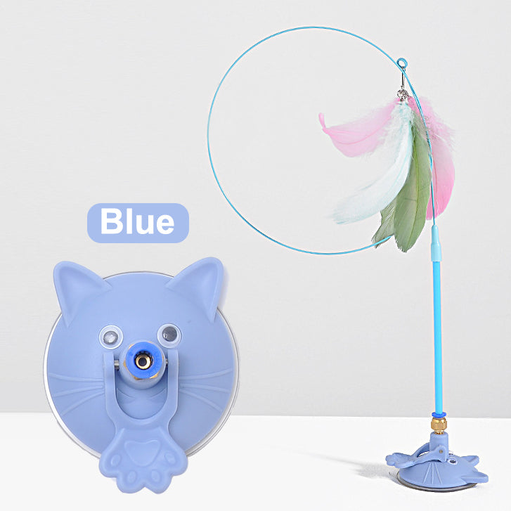 Aiitle Interactive Cat Teaser Feather Wand Toy with Suction Cup
