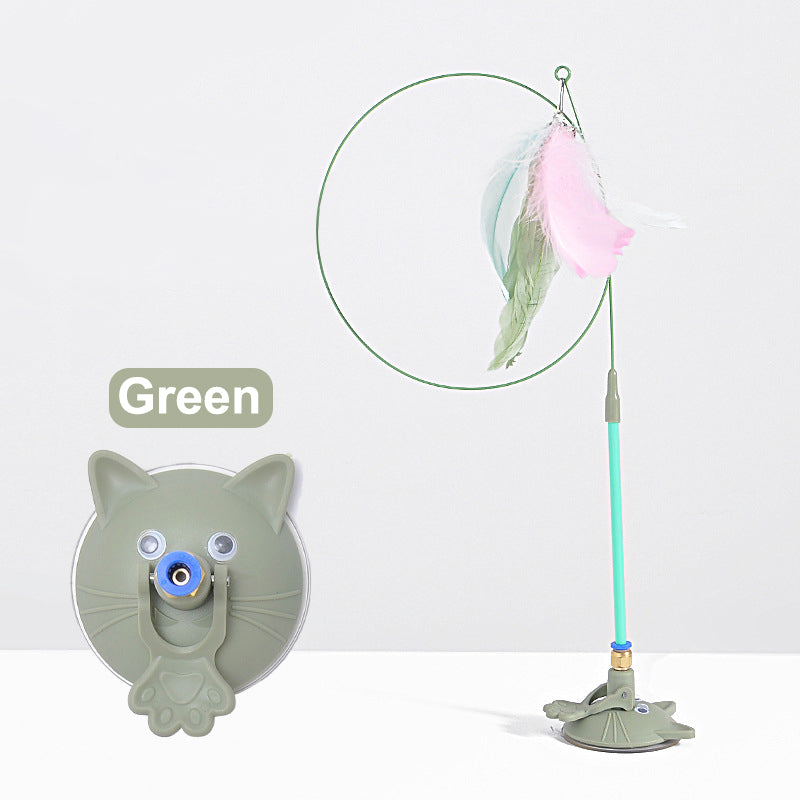 Aiitle Interactive Cat Teaser Feather Wand Toy with Suction Cup
