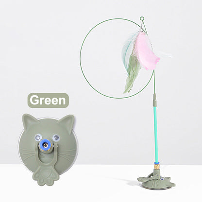 Aiitle Interactive Cat Teaser Feather Wand Toy with Suction Cup