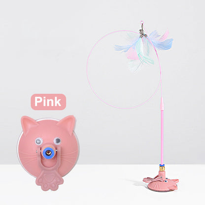 Aiitle Interactive Cat Teaser Feather Wand Toy with Suction Cup