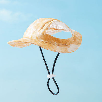 Aiitle Pet Tie Dye Sun Hat with Ear Holes