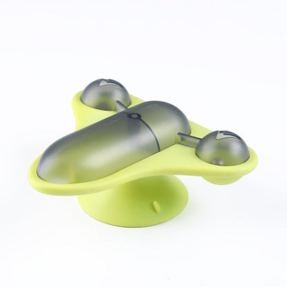Aiitle Rotating Airplane Pet Food Dispenser Toy
