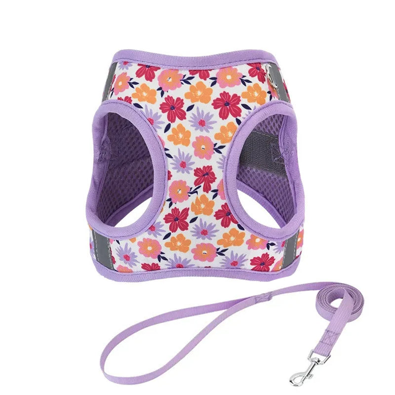 Aiitle Step in Print Floral Dog Vest Harness