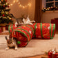 Aiitle Christmas Foldable Cat Tunnel Toy T Red