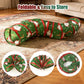 Aiitle Christmas Foldable Cat Tunnel Toy S Red