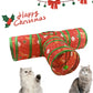 Aiitle Christmas Foldable Cat Tunnel Toy T Red